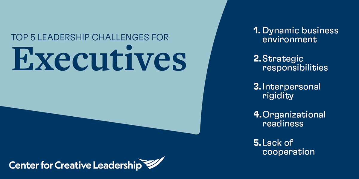 The Top 5 Leadership Challenges for Executives infographic